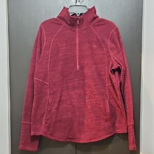St. John's Bay Women's Burgundy Quarter-Zip Sweatshirt